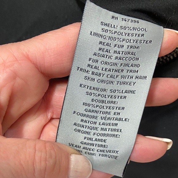 Zac Posen Genuine Raccon/ Baby Calf Fur Wool Convertible Coat US 14 / XL - Picture 9 of 16